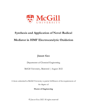 Synthesis and Application of Novel Radical Mediator in HMF Electrocatalytic Oxidation thumbnail