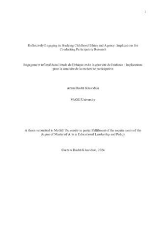 Reflexively Engaging in Studying Childhood Ethics and Agency: Implications for Conducting Participatory Research thumbnail