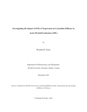 Investigating the impact of POLA2 expression on cytarabine efficacy in acute myeloid leukemia thumbnail