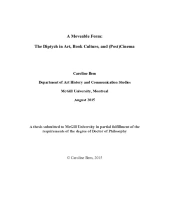 A moveable form: The diptych in art, book culture, and (post) cinema thumbnail