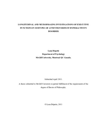 Longitudinal and Neuroimaging Investigation of Executive Functions in Subtypes of Attention Deficit Hyperactivity Disorder thumbnail