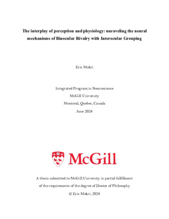 The interplay of perception and physiology: unraveling the neural mechanisms of Binocular Rivalry with Interocular Grouping thumbnail