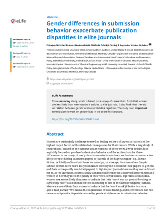 Gender differences in submission behavior exacerbate publication disparities in elite journals thumbnail