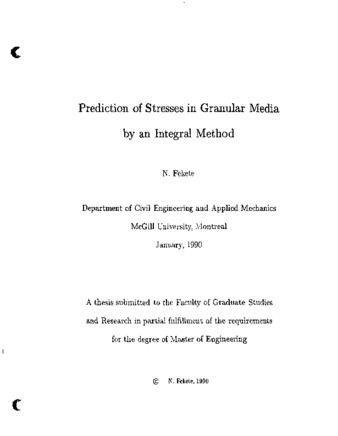 Prediction of stresses in granular media by an integral method thumbnail