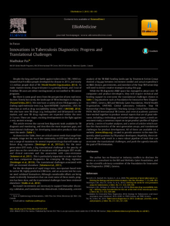 Innovations in Tuberculosis Diagnostics: Progress and Translational Challenges thumbnail