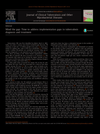 Mind the gap: Time to address implementation gaps in tuberculosis diagnosis and treatment thumbnail