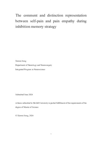 The comment and distinction representation between self-pain and pain empathy during inhibition memory strategy thumbnail