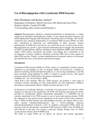 Use of bioconjugation with cytochrome P450 enzymes thumbnail