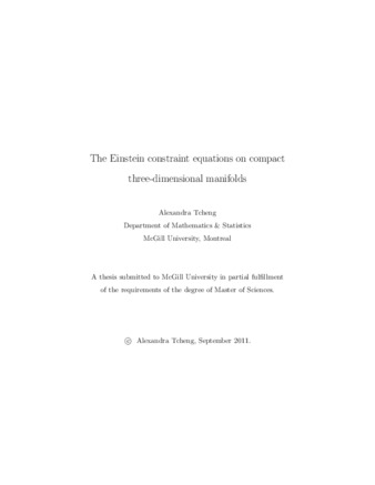 The Einstein constraint equations on compact 3-dimensional manifolds thumbnail