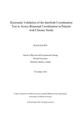 Kinematic validation of the interlimb coordination test to assess bimanual coordination in patients with chronic stroke thumbnail