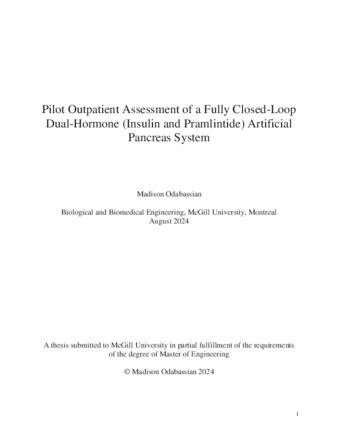 Pilot Outpatient Assessment of a Fully Closed-Loop Dual-Hormone (Insulin and Pramlintide) Artificial Pancreas System thumbnail