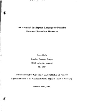 An artificial intelligence language to describe extended procedural networks / thumbnail