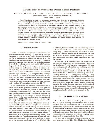 Fabry-Perot microcavity for diamond-based photonics thumbnail