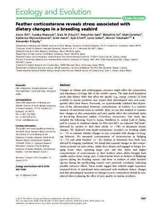 Feather corticosterone reveals stress associated with dietary changes in a breeding seabird thumbnail