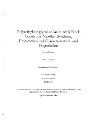 Poly(ethylene glycol-co-lactic acid) block copolymer micelles : synthesis, physicochemical characterization, and degradation thumbnail