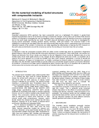 On the numerical modeling of buried structures with compressible inclusion thumbnail