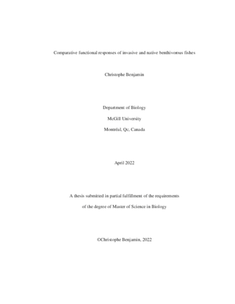 Comparative functional responses of invasive and native benthivorous fishes thumbnail