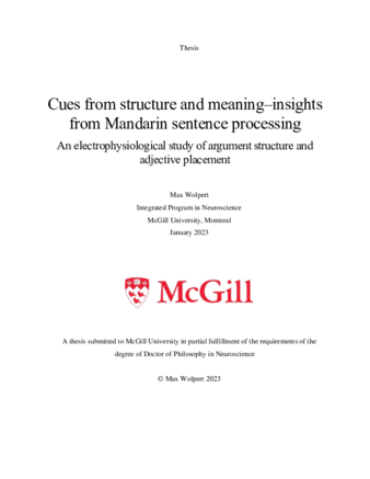 How cues from structure and meaning impact Mandarin sentence processing – an electrophysiological study of argument structure and adjective placement thumbnail
