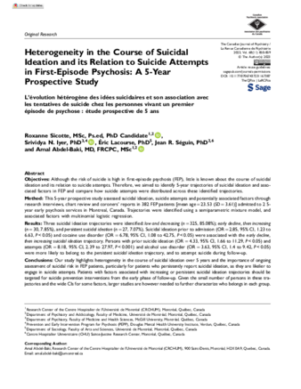 Heterogeneity in the Course of Suicidal Ideation and its Relation to Suicide Attempts in First-Episode Psychosis: A 5-Year Prospective Study thumbnail