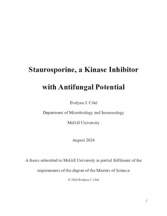 Staurosporine, a Kinase Inhibitor  with Antifungal Potential thumbnail