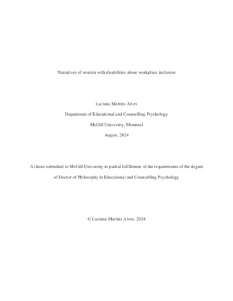 Narratives of Women with Disabilities about Workplace Inclusion thumbnail