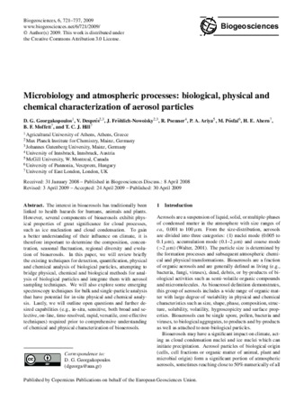 Microbiology and atmospheric processes: biological, physical and chemical characterization of aerosol particles thumbnail