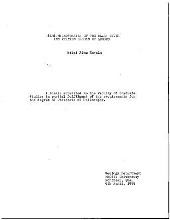 Semi-microfossils of the Black River and Trenton groups of Quebec. thumbnail