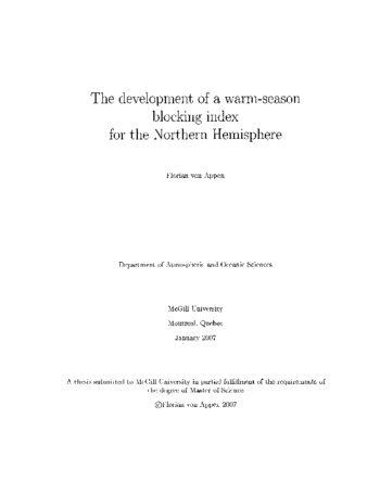 The development of a warm-season blocking index for the Northern Hemisphere / thumbnail