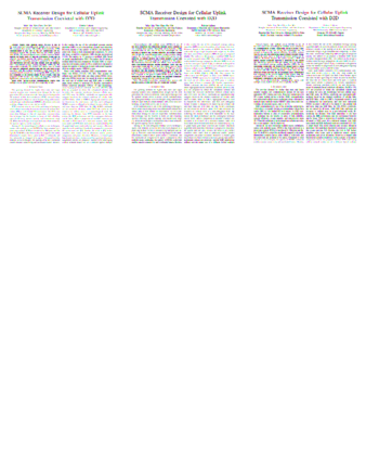 SCMA Receiver Design for Cellular Uplink Transmission Coexisted with D2D thumbnail