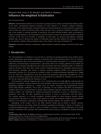 Influence Re-weighted G-Estimation thumbnail