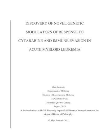 Discovery of novel genetic modulators of response to cytarabine and immune evasion in acute myeloid leukemia thumbnail