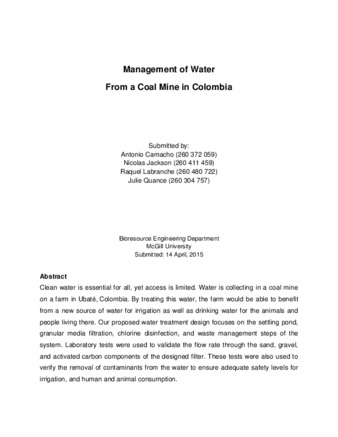 Management of Water From a Coal Mine in Colombia thumbnail