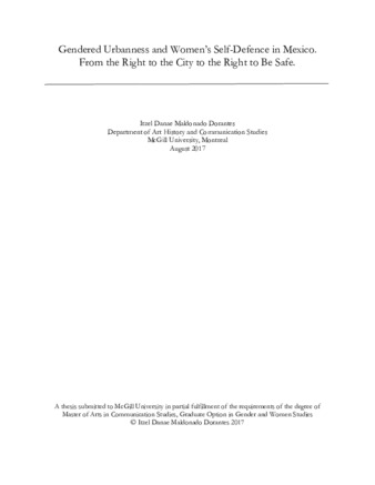 Gendered urbanness and women's self-defence in Mexico: from the right to the city to the right to be safe thumbnail