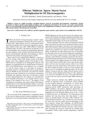 Efficient Multicore Sparse Matrix-Vector Multiplication for FE Electromagnetics thumbnail