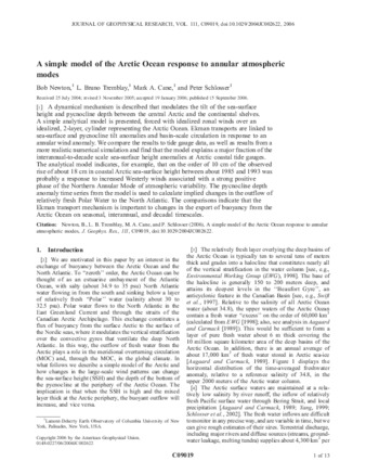 A simple model of the Arctic Ocean response to annular atmospheric modes thumbnail