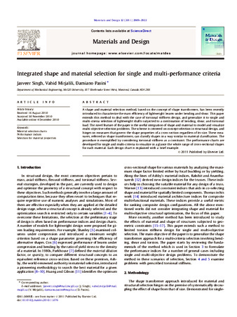 Integrated Shape and Material Selection for Single and Multi-Performance Criteria thumbnail