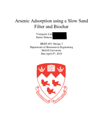 Arsenic Adsorption using a Slow Sand Filter and Biochar thumbnail