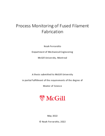 Process monitoring of fused filament fabrication thumbnail