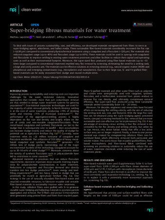 Super-bridging Fibrous Materials for Water Treatment thumbnail