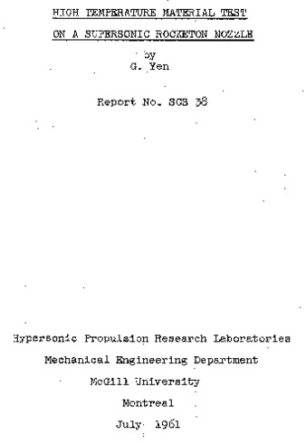 High temperature material test on a supersonic rocketon nozzle thumbnail