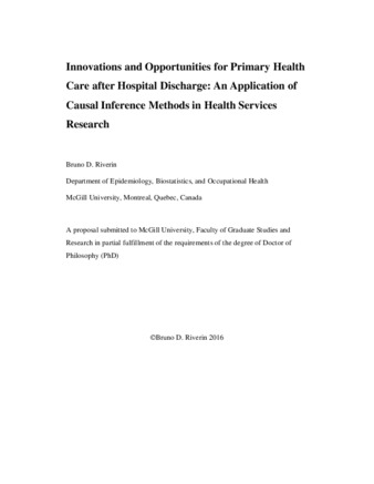 Innovations and opportunities for primary health care after hospital discharge: an application of causal inference methods in health services research thumbnail