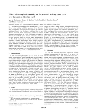 Effects of atmospheric vorticity on the seasonal hydrographic cycle over the eastern Siberian shelf thumbnail