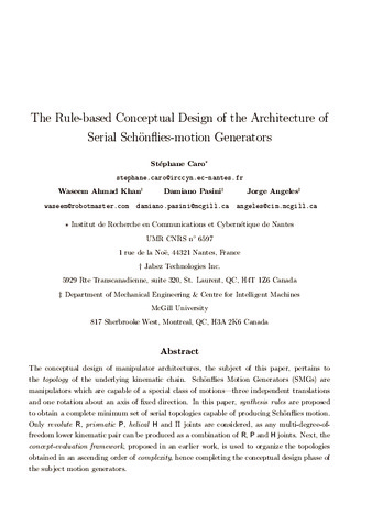 The rule-based conceptual design of the architecture of serial Schönflies-motion generators thumbnail