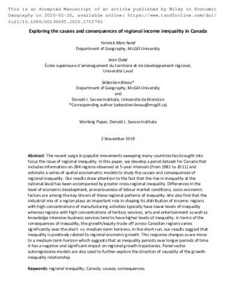 Exploring the causes and consequences of regional income inequality in Canada thumbnail