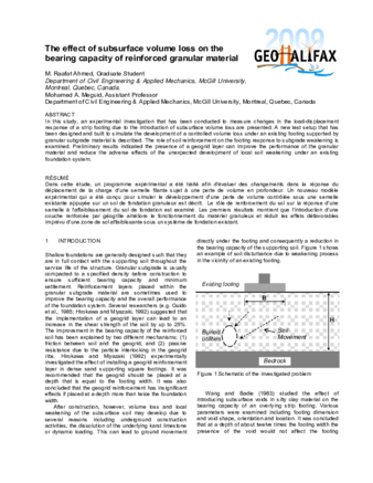 The effect of subsurface volume loss on the bearing capacity of reinforced granular material thumbnail