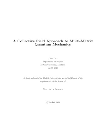 A collective field approach to multi-matrix quantum mechanics thumbnail