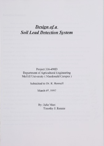 Design of a Soil Lead Detection System thumbnail