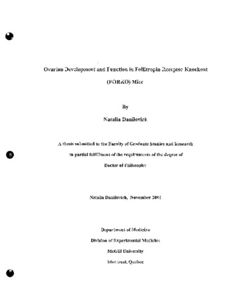 Ovarian development and function in follitropin receptor knockout (FORKO) mice thumbnail