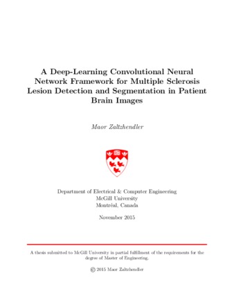 A deep-learning convolutional neural network framework for mulitple sclerosis lesion detection and segmentation in patient brain images thumbnail