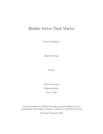 Hidden sector dark matter thumbnail